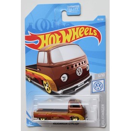 HOT Wheels 1:64 Scale Volkswagen 3/10, Burnt Orange Volkswagen T2 Pickup 96/250