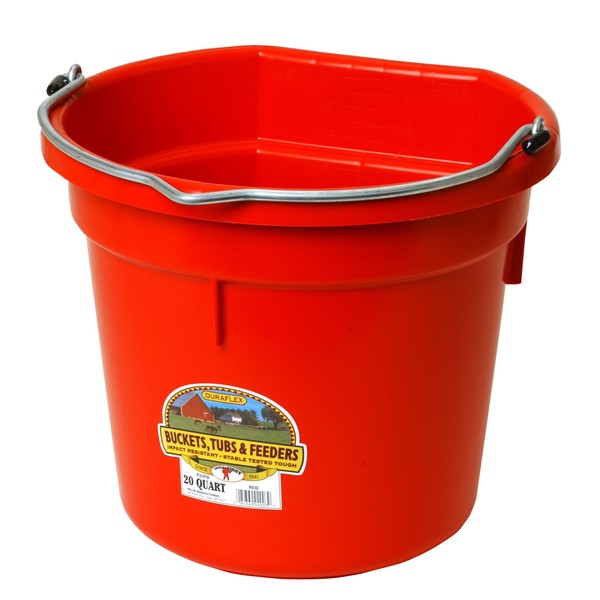 Miller Little Giant Farm & Ag P20FBRED 20 Quart Red Flat Plastic Bucket
