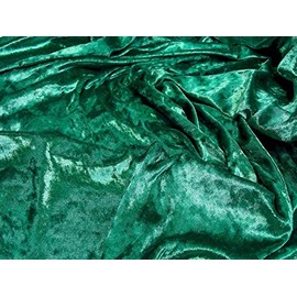 Crushed Velvet Velour Fabric Material - Emerald, 1Mtr - 150cmx100cm