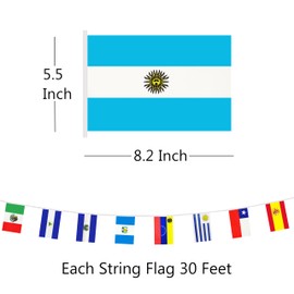 1 Pack Latin America 22 Countries Flag, 30 Feet Spanish Language Speaking Countries Flags, Latino America Flags Banners for Hispanic Heritage Month Decorations, Sports, Bars, Decorations Supplies (1)