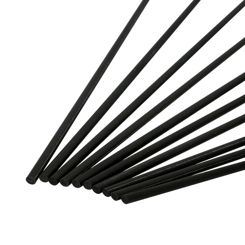 Ohamtes 10 Pcs Diameter 3mm Carbon Fiber Rod, Solid Brushed