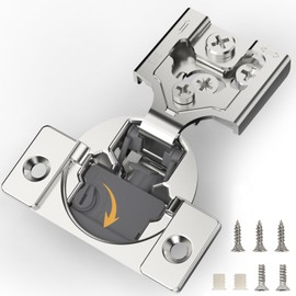 Furniware 10 Pack 3/8 Inch Overlay Soft Close Hinges for Face Frame Cabinet, Speed Control 4D Adjustment, Stainless Steel Kitchen Cabinet Hardware, 105° Open Concealed Self Closing Hinges