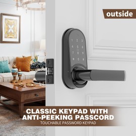 Keyless Entry Door knob,Electronic Keypad Door Lock,Door Locks with keypads,Matte Black