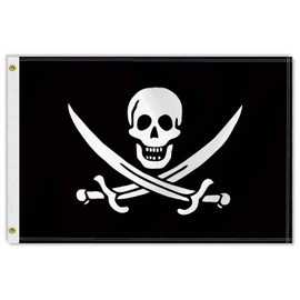 Medium 2×3 FT Pirate Flag, 60×90 CM Jolly Roger 100D National Outdoor Banner,DecorGarden With Brass Gromment