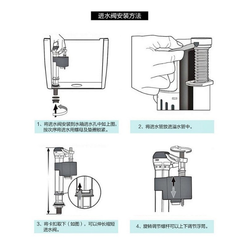 Toilet Push Button Fill Valve Dual Flush Cistern Syphon Bathroom