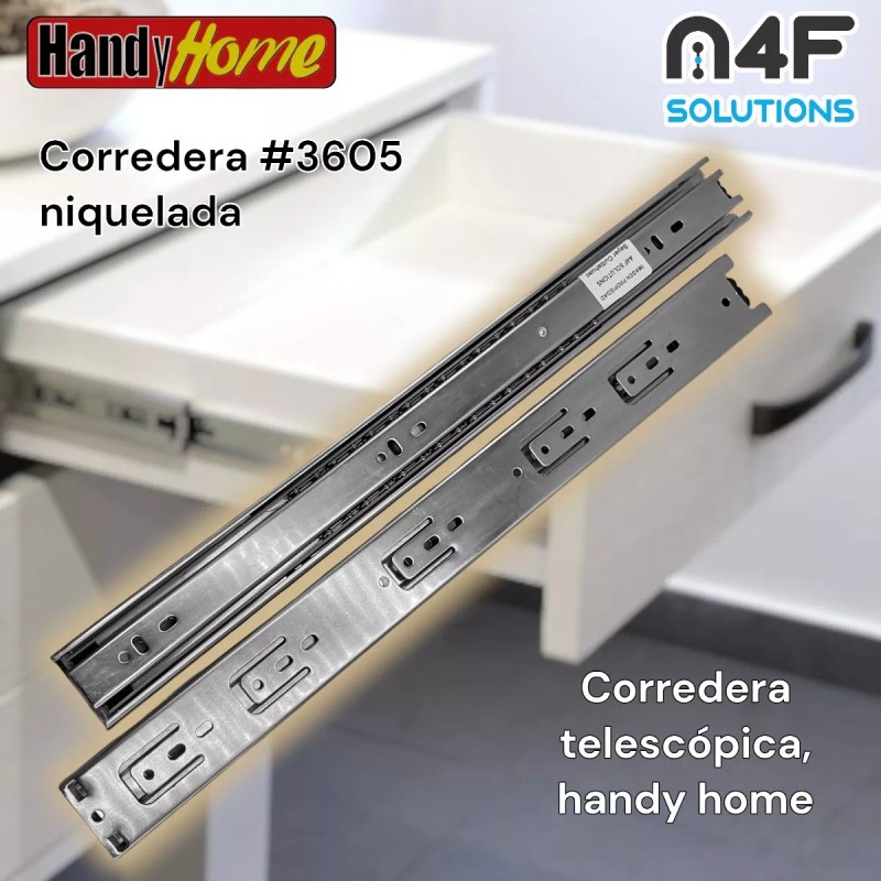 Handyhome Corredera Cajón Handy Home 45cm X 4.5cm 4paquetes 8pz