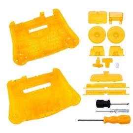 Hzxkqmil Replacement Housing Shell for N64 Retro Video Game Console, Translucent Case Accessories with Screwdrivers for N64 Game Console, Transparent Orange