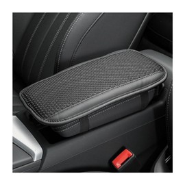 Bittwee Car Center Console Cushion Cover, Auto Armrest Storage Box Mat, Leather Armrest Seat Box Cover Protector, Universal Center Console Armrest Cover, Interior Protection for Most Car（Black）