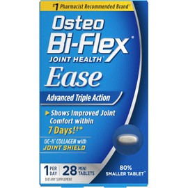 Osteo Bi-Flex Ease Mini Tablet Triple Action UC-II Collagen Supplement with Vitamin D, Improve Joint Function, Strength, Flexibility, Mobility 28 Mini Tabs