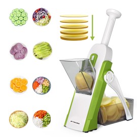 ZTQCSQ Mandoline Slicer for Kitchen &Safe Vegetable Chopper 5 in 1 & Adjustable mandoline slicer.Detachable Blade,Can cut slicing,strips,shredding and dicing Kitchen Veggie chopper…