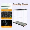 LFT HUIMEI2Y 4-Shelf Brown Glass Display Cabinet with Double Doors,