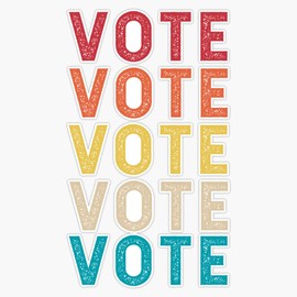 LAD Studio Vote Vintage Colors Voter Election Sticker Bumper Sticker Vinyl Decal 5""