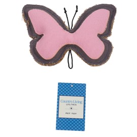 Country Living Butterfly-Shaped Canvas & Jute Dog Chew Toy - Eco-Friendly, Durable, Perfect for Chewing and Fetching, Stylish and Sturdy Pet Toy