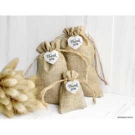 FiveSeasonStuff Burlap Bags with Drawstring, Hessian Jute Wedding Favours Gift Bags, Jewellery Birthday Party Baby Shower Arts & Crafts Candy DIY Pouches (7cm x 9cm) Small — Pack of 30