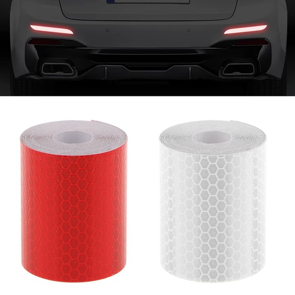 2PCS Car Reflective Warning Tape 5CM*3M，Reflective Sticker Warning Safety Car