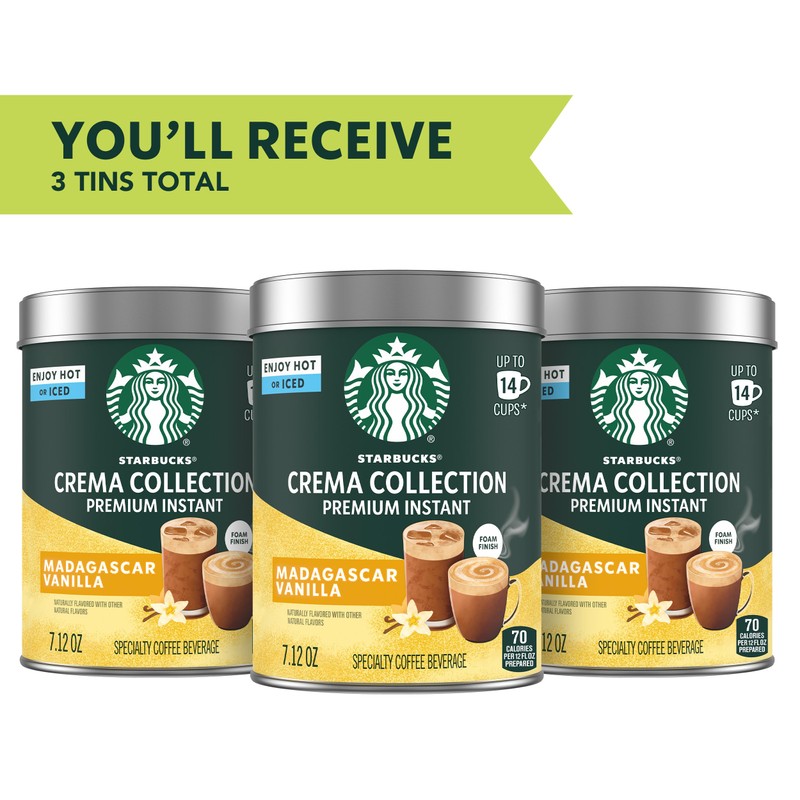 Starbucks Crema Collection Premium Instant Madagascar Vanilla Flavored Instant Coffee,