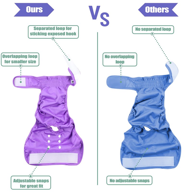 wegreeco Washable Reusable Premium Female Dog Diapers, Medium Large Small