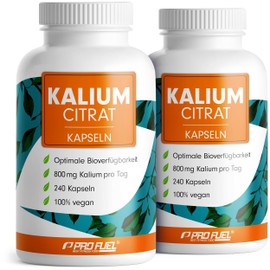 Potassium Capsules 480x – Optimal High Dose: 2240 mg Potassium Citrate per day, of which 800 mg Elementary Potassium (Potassium) – High Bioavailability – Laboratory Tested with Certificate – Supply