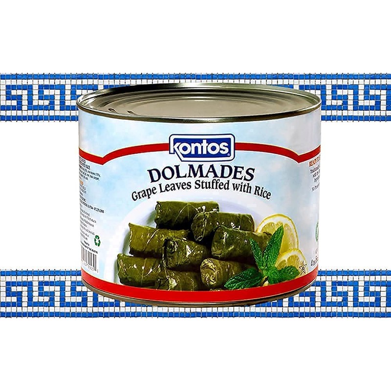 Kontos Dolmas Stuffed Grape Leaves with Rice • Bulk 4lbs•60