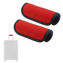 Set of 2 Suitcase Steering Wheel Cover Red Anti-Slip Soft Cushion Material on Stroller or Bag Handle Easy to Put on Friction Impact Protection Cover Small Portable Comfortable Grip (Red)