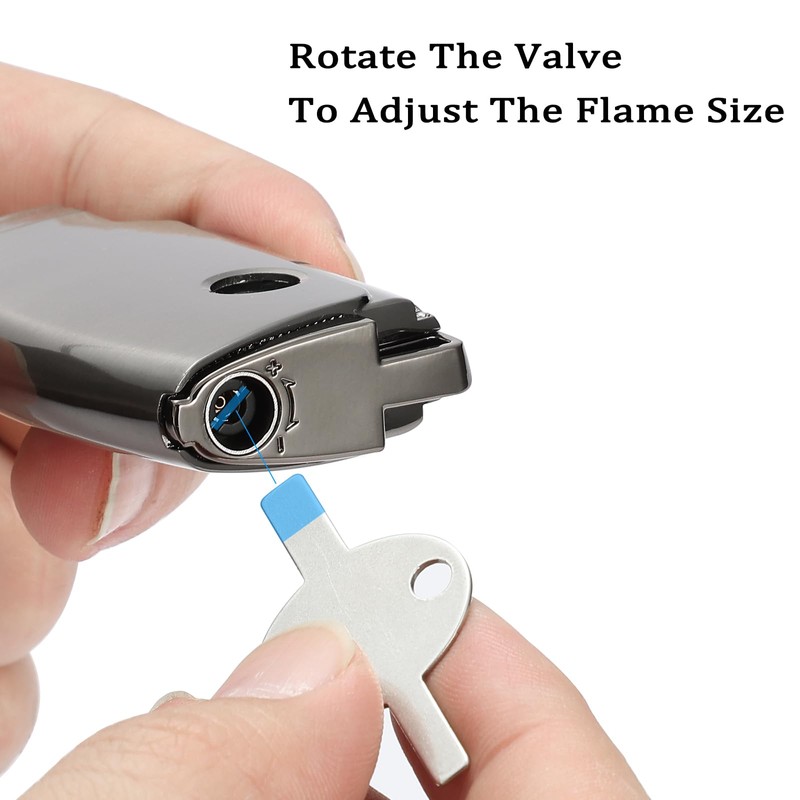 Double Torch Butane Lighter with Punch, Jet Windproof Lighter with