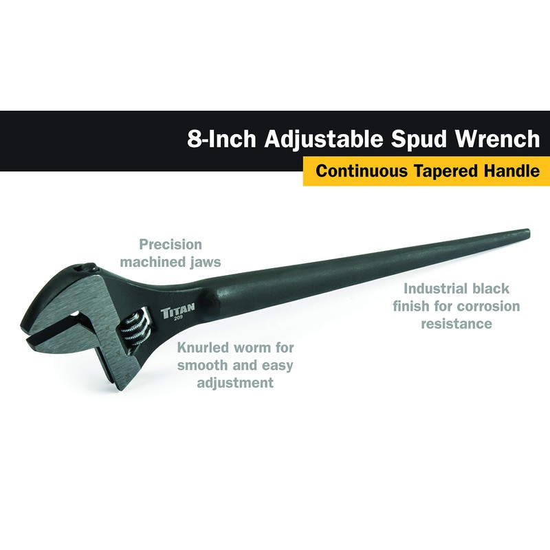 Titan 209 Adjustable Construction Spud Wrench, 8-Inch