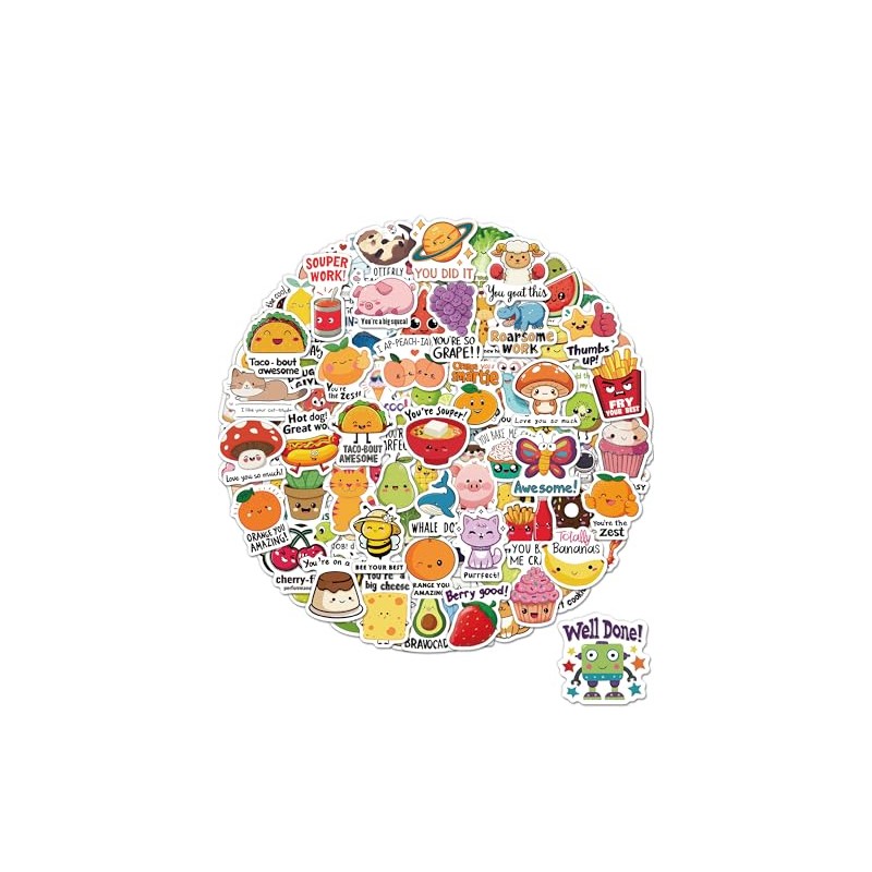 pcnearty 100 Pcs Cute Stickers for Kids, Waterproof Water Bottle
