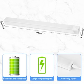2 Piezas Luz Closet con Sensor Lámpara, Luz Led con Sensor de Movimiento, Luces para Debajo del Clóset Recargables, Brillo Ajustable, para Recámara, Clóset, Pasillo (Blanco)