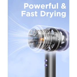 Wavytalk Hair Dryer with Diffuser 1600W Ionic Blow Dryer for Fast Drying with Concentrator, Lightweight Purple.