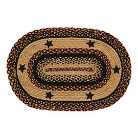 CWI Gifts BlackBerry Star Braided 3 5 Foot Oval Rug, 36" x 60", Multicolor