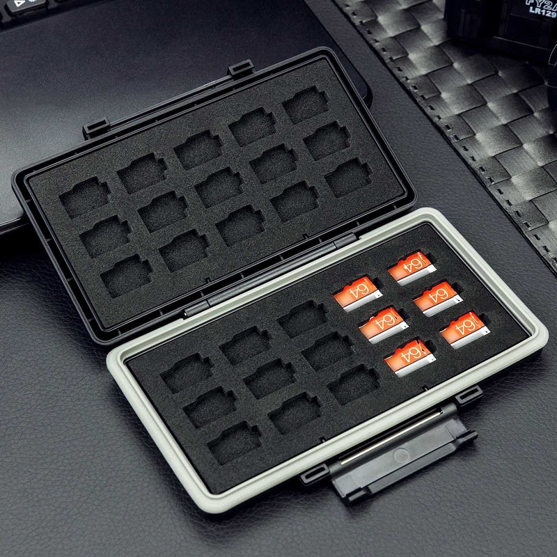 JJC 30 Slots Micro SD Card Case With Index Label,