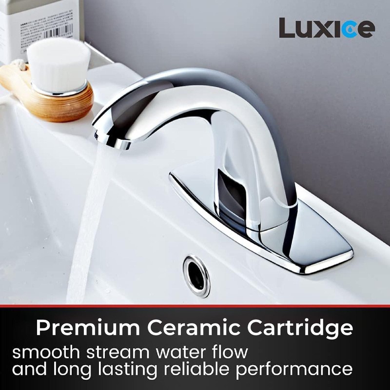 Luxice Touchless Bathroom Sink Faucet - Automatic Motion Sensor Battery
