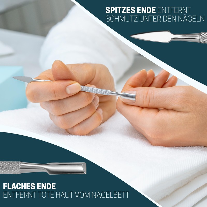 KLINGENHELD Precise Cuticle Nippers with Cuticle Pusher - Very Smooth