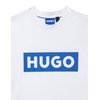 HUGO Logo Stripe Cotton Crew Neck T-Shirt White Salt Large