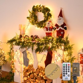 Cluster Lights Christmas 800LED Garland Lights 88FT Fairy Lights Plug in Warm Firecracker String Lights with Remote Green Wire Timer Twinkle Lights for Christmas Tree Bedroom Wreath Party Outdoor