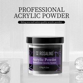 ROSALIND 120g Acrylic Powder Black Acrylic Nail Powder for Nail Acrylic Extension - Professional for Acrylic Nail Caving, Dry Naturally No Nail Lamp Needed