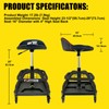 FreekyFit Rolling Shop Stool with Wheels, Garage Work Mechanic Stool