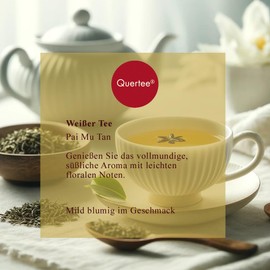 Pai Mu Tan Organic White Tea Premium | 100 g Loose Tea | Pure Organic and Natural in Organic Quality | Pure Aroma, No Additives of Quertee