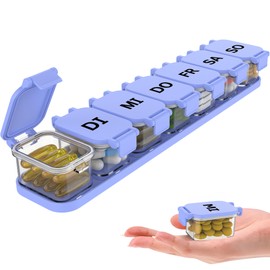 mossime Large 7 Day Pill Box with 7 Removable Daily Boxes