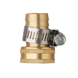 Hanobo 2 Pack Brass 1/2 Inch Female Thread Garden Hose Connectors Repair Mender with Clamps