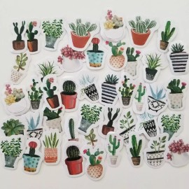Unbranded 45PCS Cute Cactus Succulent Plant Desert Stationery Scrapbooking Diary Stickers