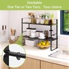 Across-Star Expandable Cabinet Shelf Organizer Rack, Stackable Kitchen Counter Storage