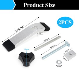 SWAWIS Pack of 2 Hold-Down T-Track, T Nut Rail Cotter Pins, Aluminium Alloy T-Track Retaining Clamp Set, Rail Clamp Quick Release Clamps for Woodworking Tools