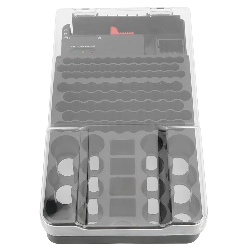 Multi Functional 104 Grids 3 Lights Battery Storage Case Organizer