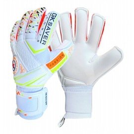 GK Saver football goalkeeper gloves Passion PS04 Flat cut professional goalie gloves size 6 to 11 removable finger save gloves (Passion PS04 YF 6)