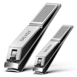 BEZOX 2 Piece Nail Clippers Set, Ultra Wide Jaw Opening Nail Clippers for Fingernails and Toenails, Premium Stainless Steel Ultra Sharp Sturdy Finger Nail Clippers