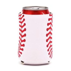 PKM Collapsible Neoprene Can Coolers Texas Flag Baseball Make America Great Again Reagan Bush 84 -Dont Tread on me - Trump 2024 (Baseball Stitching, Regulare 12 oz Can Cooler)