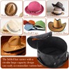 Suzile 4 Pack Large Round Foldable Felt Hat Box for