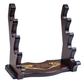 Wooden Magic Wand Holder and Display Stand,4 Tiered Wood Wizard Wand Holder for Desktop Display Decoration