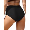 SHEKINI Bikini retro de talle alto para mujer, parte inferior